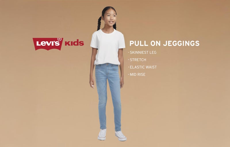 Levi's جينز لي فيز للبنات الصغيرات بتصميم ضيق، ماندولين، 4T - Image 5